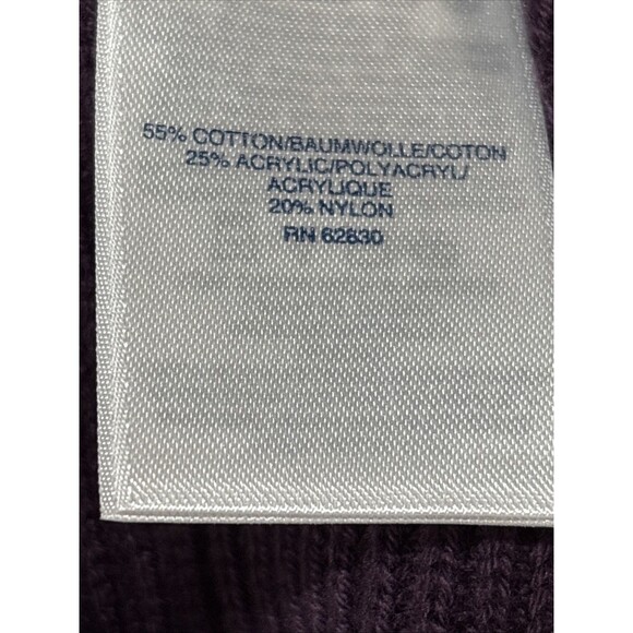 Lands’ End Ribbed Mock-Neck Dolman Pullover Sweater Plum Burgundy Womens L 14-16 - Picture 7 of 8